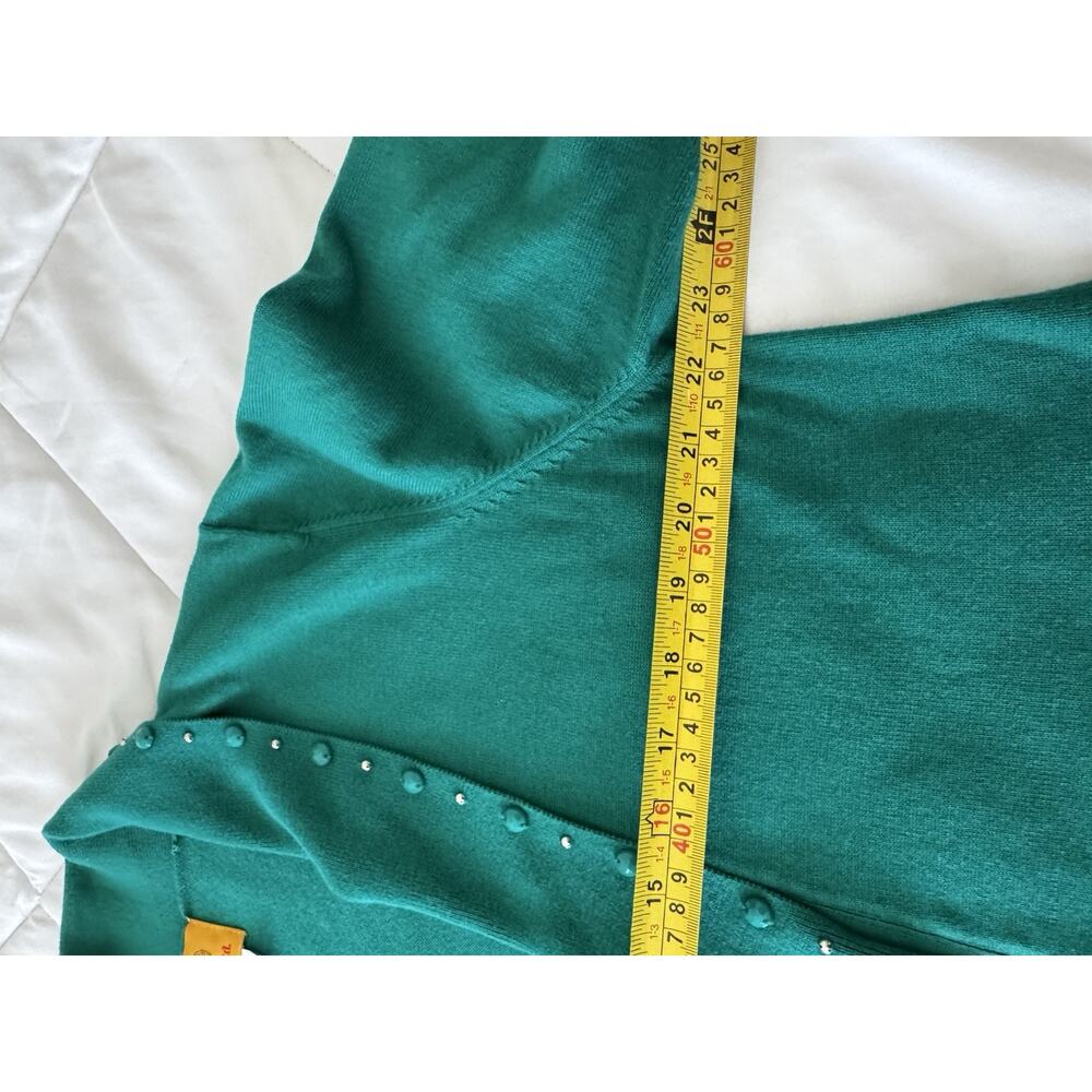 Ruby Rd Womens Size Xl Green Open Front Beaded Kn… - image 6